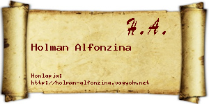 Holman Alfonzina névjegykártya